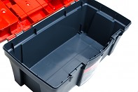 Plastový box s kovovými přeskami 46x26x23 cm