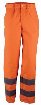 Kalhoty pracovní výstražné oranžové L Kapriol 