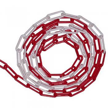 Řetěz plastový 6 mm červeno-bílý