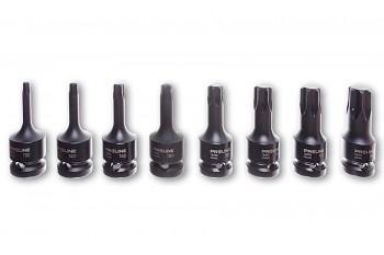 Sada rázových hlavic TORX 1/2" 8 ks