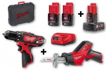 START SET 3 M12  Milwaukee M12BDD + C12HZ + 3x aku