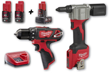 START SET 2 M12  Milwaukee M12BDD + M12BPRT + 3x aku