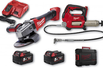 START set E5 Milwaukee M18 FSAG125X + M18 GG + 2x aku 5 Ah