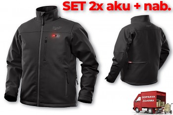 SET aku vyhřívaná bunda Milwaukee Premium M12 HJ BL4-0 (L) černá