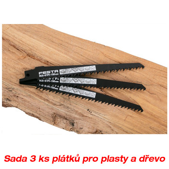 Sada 3 ks plátků pro plasty a dřevo